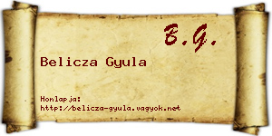 Belicza Gyula névjegykártya