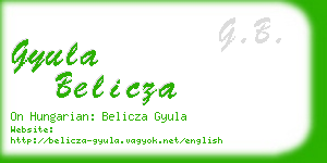 gyula belicza business card